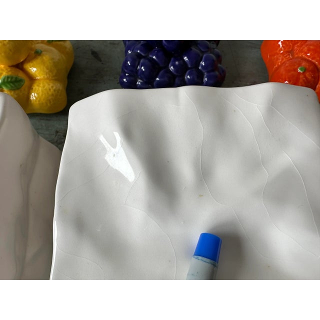 Vintage Ceramic Fruit "White Paper Bag" Containers, Set of Three - Lemons, Grapes & Oranges For Sale - Image 12 of 13