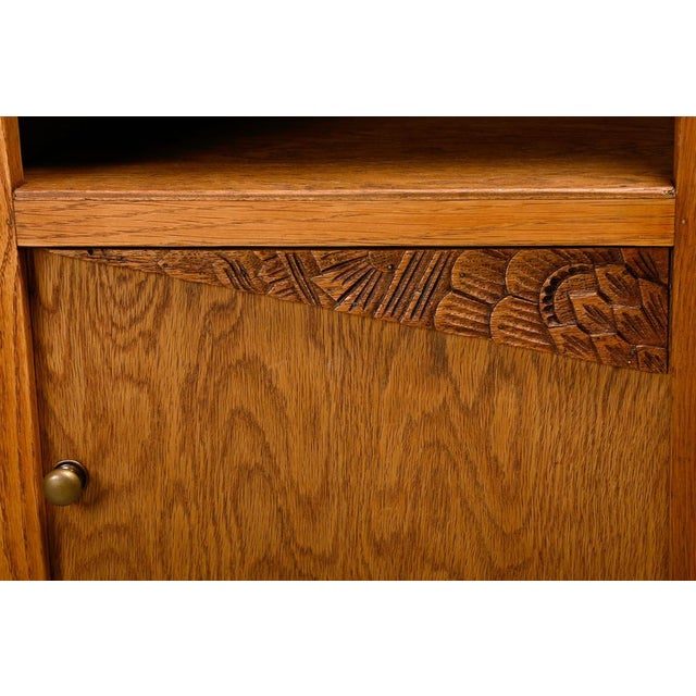 French Art Deco Oak and Marble Nightstands, 1930s, Set of 2 For Sale - Image 14 of 15