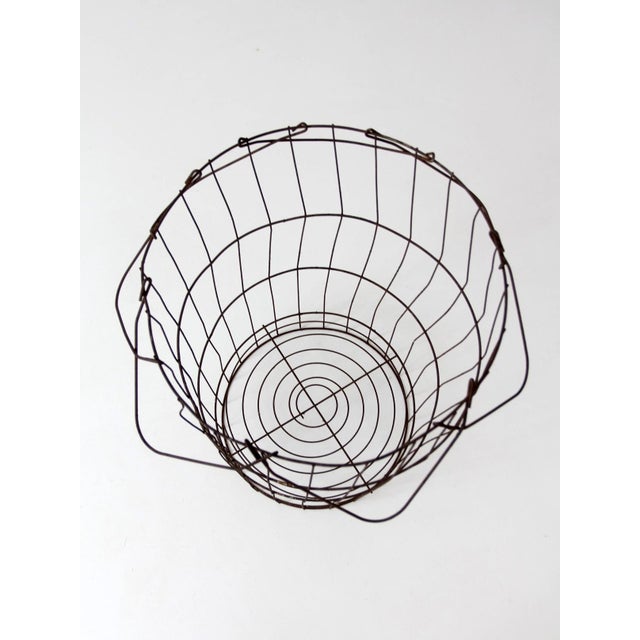 Early 20th Century Antique Wire Gathering Basket For Sale - Image 5 of 18