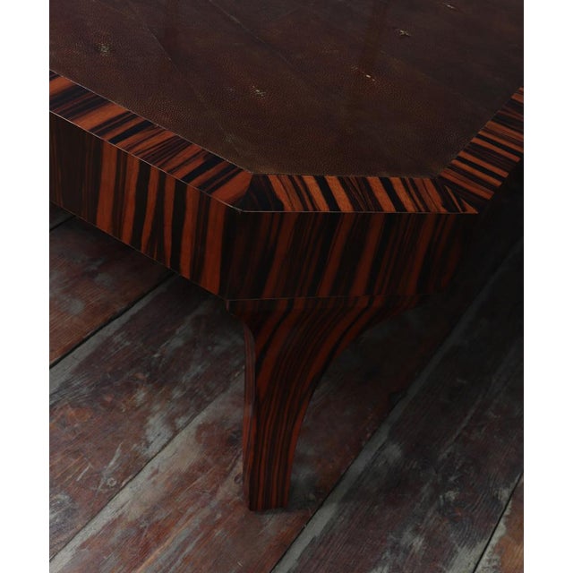 Vintage Low Table in Macassar and Shargreen by Garrison Rousseau, 1980 For Sale - Image 12 of 16