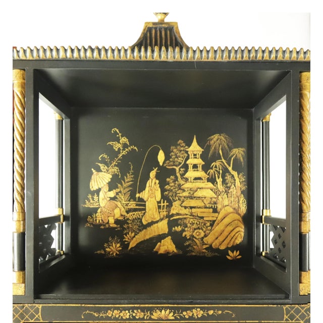 2000 - 2009 Vintage Louis XVI Style Chinoiserie Display Case For Sale - Image 5 of 11