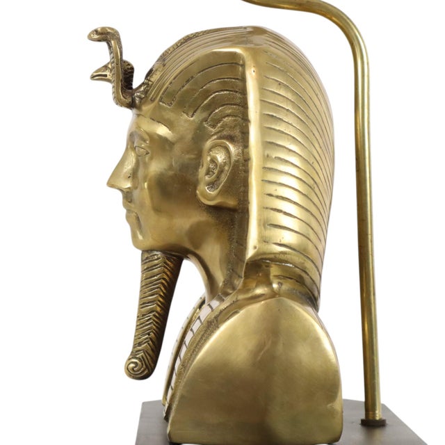 Vintage Hollywood Regency Brass Pharaoh Table Lamp, 1960s For Sale - Image 13 of 18