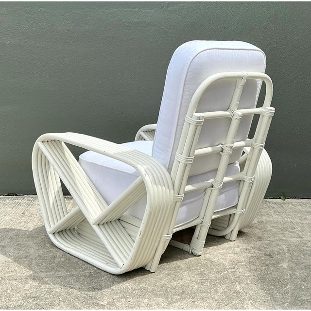 Vintage Paul Frankl Six Strand Rattan Lounge Chair For Sale - Image 12 of 12