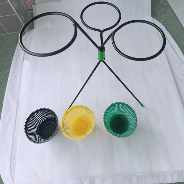 Vintage Tripod Plant Stand with Three Lotusouple Planters, 1960s For Sale - Image 9 of 18