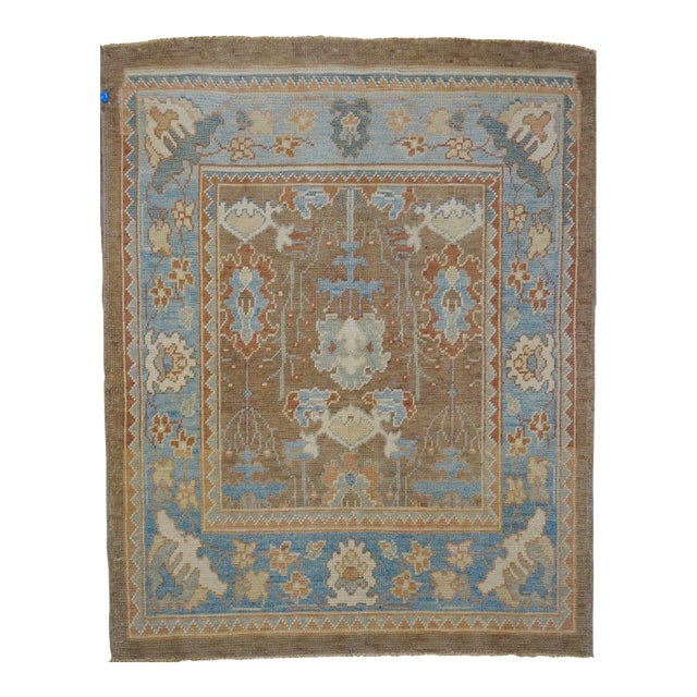 Oushak Modern Recreation Rug - 5′1″ × 6′4″ For Sale
