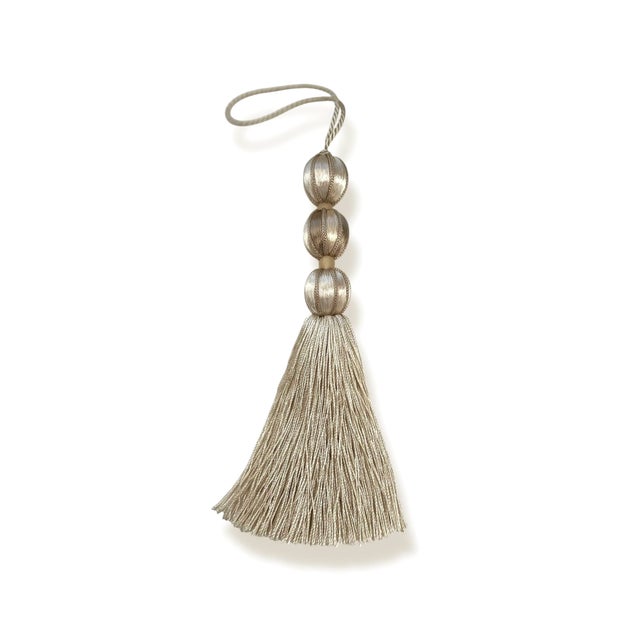 Ivory Beaded Key Tassel - H - 7.5 Inches For Sale
