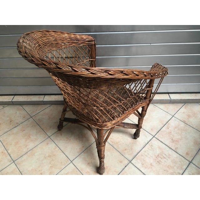 Wicker Armchair, 1960s For Sale - Image 12 of 13