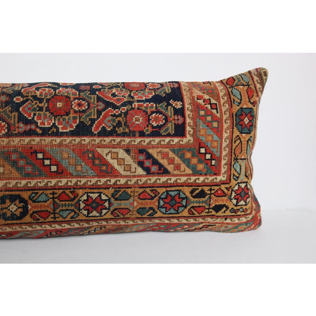 Antique Handwoven Tribal Throw Rug Pillow -16'' X 39'' For Sale - Image 9 of 11
