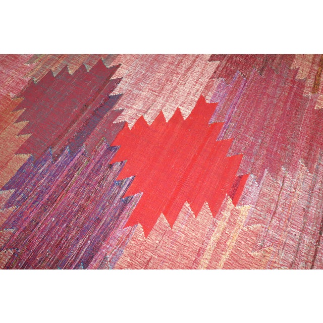 Textile Vintage Zabihi Collection Swedish Inspired Turkish Kilim - 12' x 14'10" For Sale - Image 7 of 11