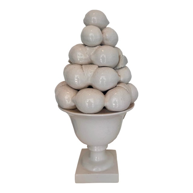 Vintage Portuguese Ceramic Lemon Tree Topiary Sculpture for Great City Traders San Francisco For Sale