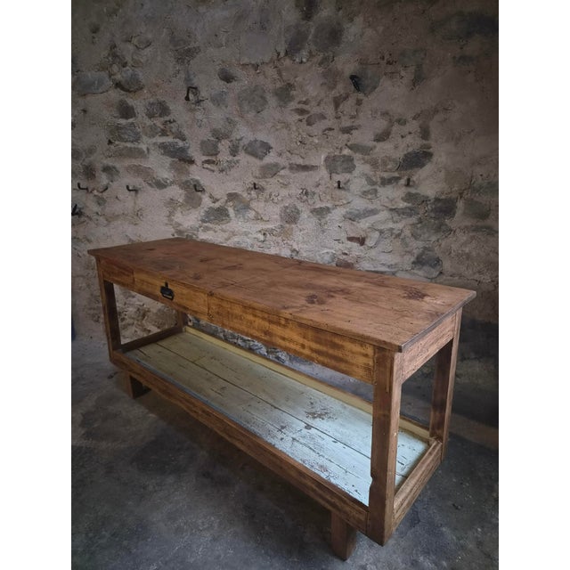 Brown Antique French Draper's Table, 1920s For Sale - Image 8 of 18