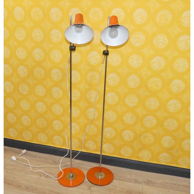 1970s Orange Floor Lamps by Richard Essig, 1970s, Set of 2 For Sale - Image 5 of 13