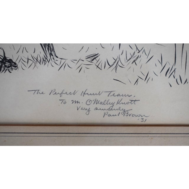 1930s The Perfect Hunt Team 1931 Pen & Ink Drawing by Paul Brown For Sale - Image 5 of 7