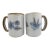 Ken Edwards El Palomar Blue Bird Flowers Mexican Tonala Folk Art Coffee Cup Pair For Sale