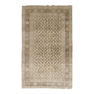 Antique Zabihi Collection Brown Persian Tabriz Worn Rug