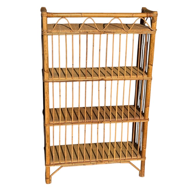 Mid-Century Modern Vintage Wicker Shelf, 1960s For Sale - Image 3 of 11