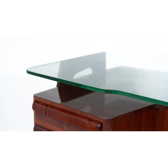 Mid-Century Modern Vittorio Dassi Desk, Wood and Glass, 1950s For Sale - Image 17 of 18
