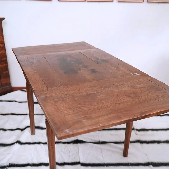 Walnut and Elm Draft Table, 1800s For Sale - Image 5 of 11