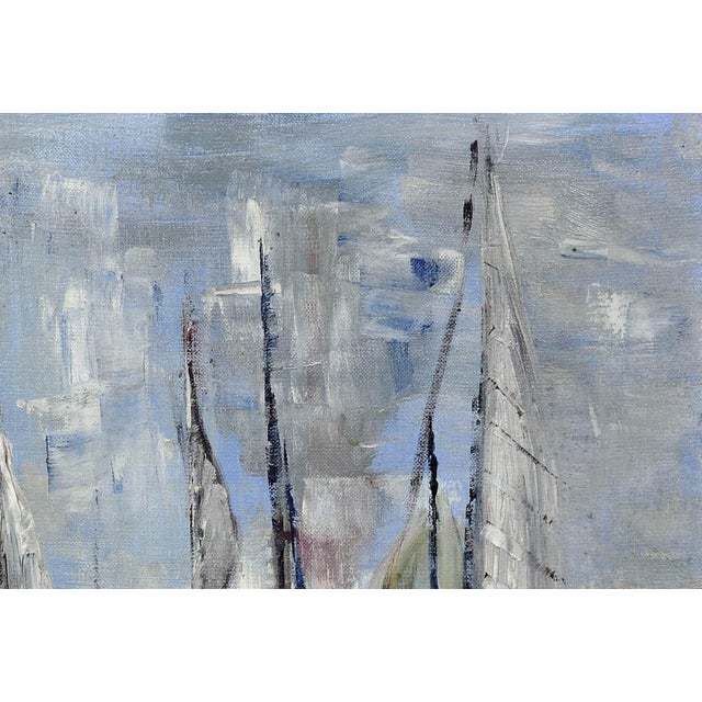French Post-Impressionist Artist, Petit Port du Havre, 1965, Oil on Canvas, Framed For Sale - Image 7 of 18