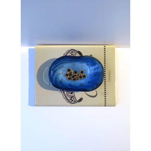 Murano Blue and White Art Glass Bowl For Sale - Image 4 of 9