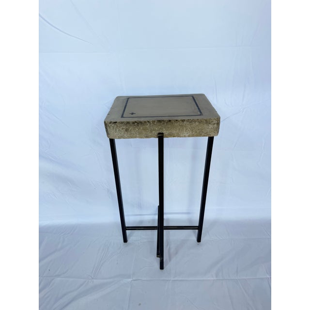 2020s Printing Stone Side Table For Sale - Image 5 of 7