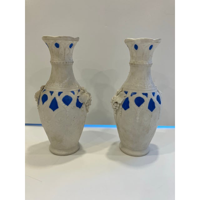 Late 19th Century Pair of Antique Bennington Parian Urns For Sale - Image 5 of 8