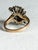 Victorian Vintage 14k Yellow Gold Victorian Revival Sapphire & Diamond Waterfall Cluster Ring, Size 7.25 For Sale - Image 3 of 9