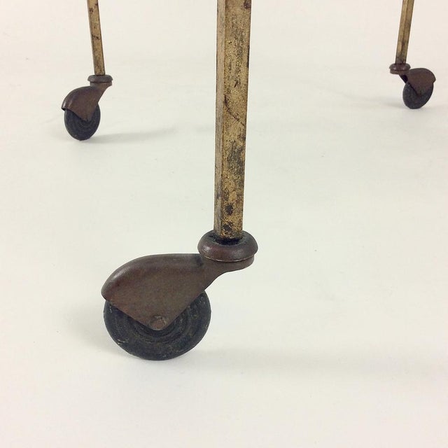 Gilt Metal Bar Cart, Italy, 1960s For Sale - Image 10 of 15