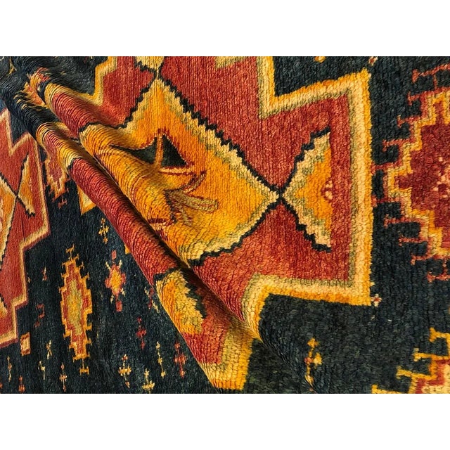 20th Century Blue Yellow Orange Berber Moroccan Rug, 1950s For Sale - Image 10 of 14