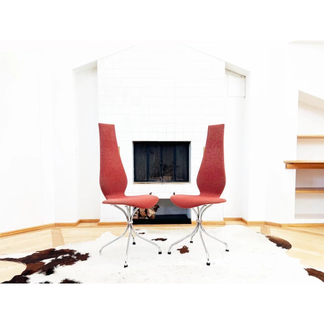 Mid-Century Modern Coral & Silver Dining Chairs Theo Häberli Switzerland 1960s - Set of 6 For Sale - Image 10 of 10