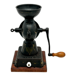 Antique Small Number 1 Size Interprise Co. Philadelphia Hand Crank Cast Iron Coffee Grinder - Patent 1873