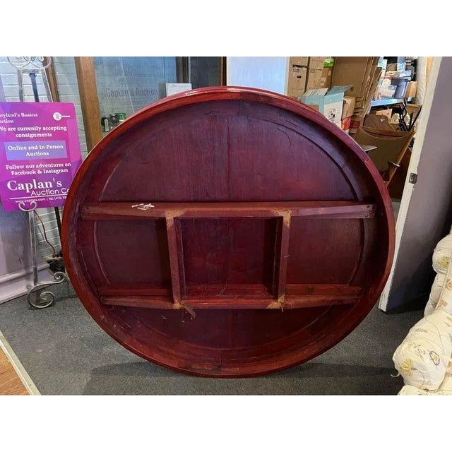 Art Deco Mid 20th Century Vintage Large Art Deco Rosewood Round Dining Table For Sale - Image 3 of 13