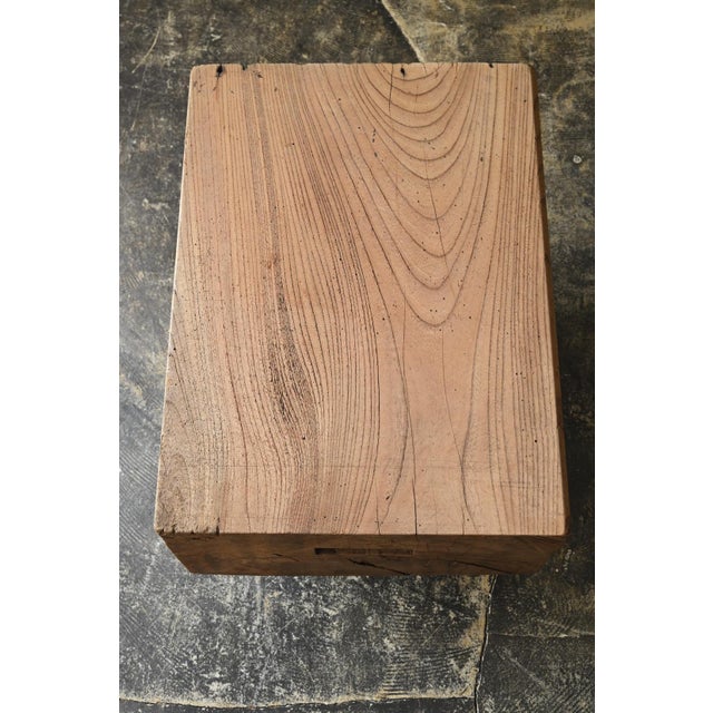 Brown Mid 20th Century Small Old Japanese Low Table Made of Zelkova Wood/Modern Side Table For Sale - Image 8 of 18