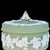 Mid 20th Century Vintage Wedgwood Sage Green Jasperware Neoclassical Lidded Box With Grapevine Relief, Marked For Sale - Image 5 of 8