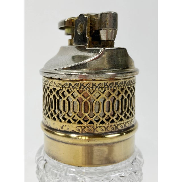Vintage Brass and Cut Glass Table Lighter Chairish
