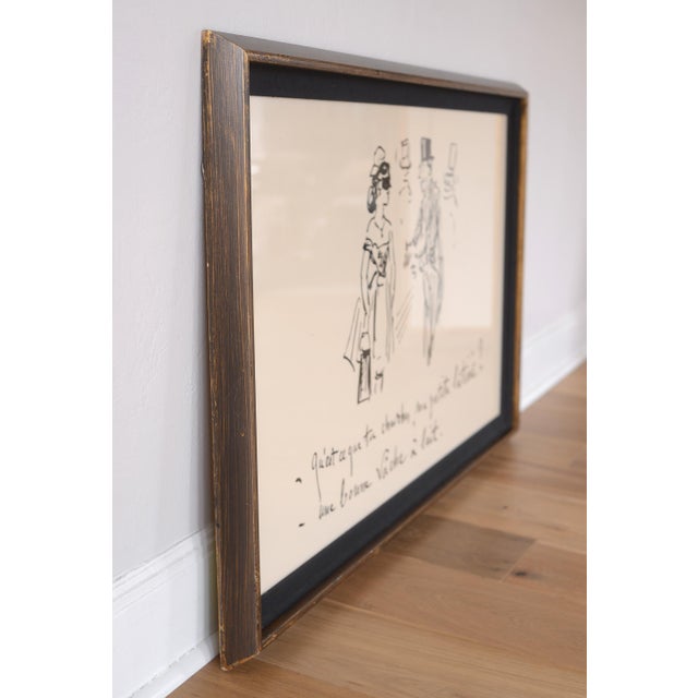 Vintage French Satirical Caricature Framed Print For Sale - Image 9 of 11