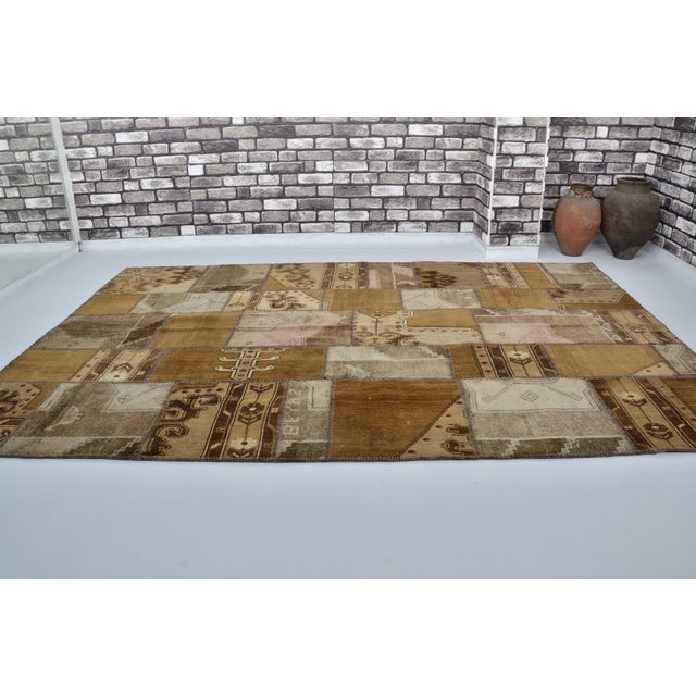 Handmade wool carpet in Turkish Anatolia , Vintage Oushak Rug,Turkish Vintage Anatolian Rug, Handmade wool Rug . One Of...