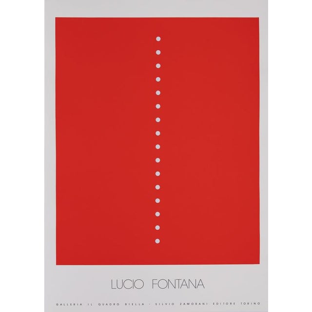 Modern Lucio Fontana, Red Space Concept, Screenprint For Sale - Image 3 of 6