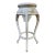 1980s Chinoiserie Mother-of-Pearl Inlaid Tall Stool or Side Table With Glass Top, 25" For Sale