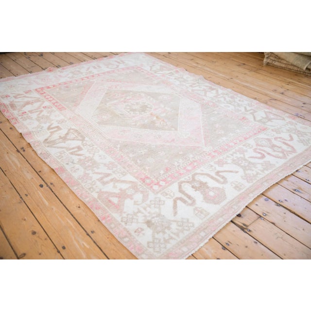 Pink Vintage Distressed Oushak Carpet - 5'9" X 7'10" For Sale - Image 8 of 12