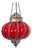 Vintage Indian Red Glass Pumpkin Pendant Light For Sale