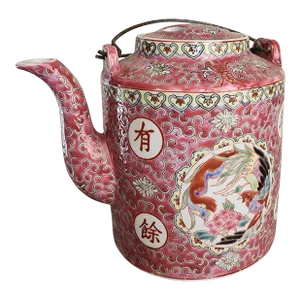 20th Century Pink Famille Rose Teapot