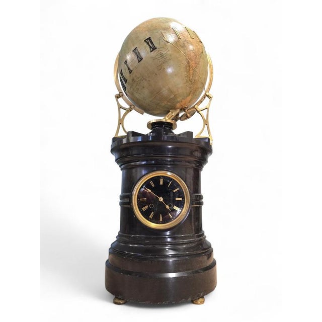 Orrery Tellurio Rotating Terrestrial Globe Clock by Ludw. Jul. Heymann, Leipzig, 1885 For Sale - Image 3 of 16