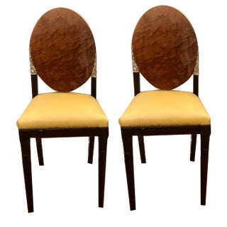 Set of Art Déco Chairs with Bronze Elements, 1920s For Sale