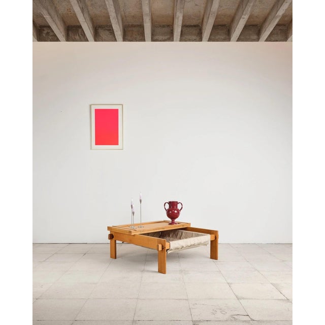 Large, extremely rare coffee table designed by Tage Poulsen in Denmark in the 1960s. The Danish architect, furniture...
