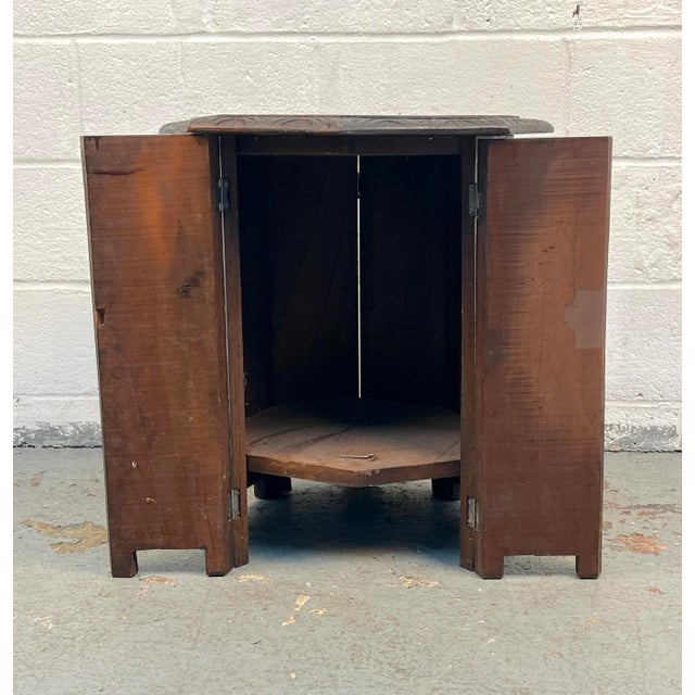 Tribal Hand Carved Tribal Octagonal Accent Table For Sale - Image 3 of 10