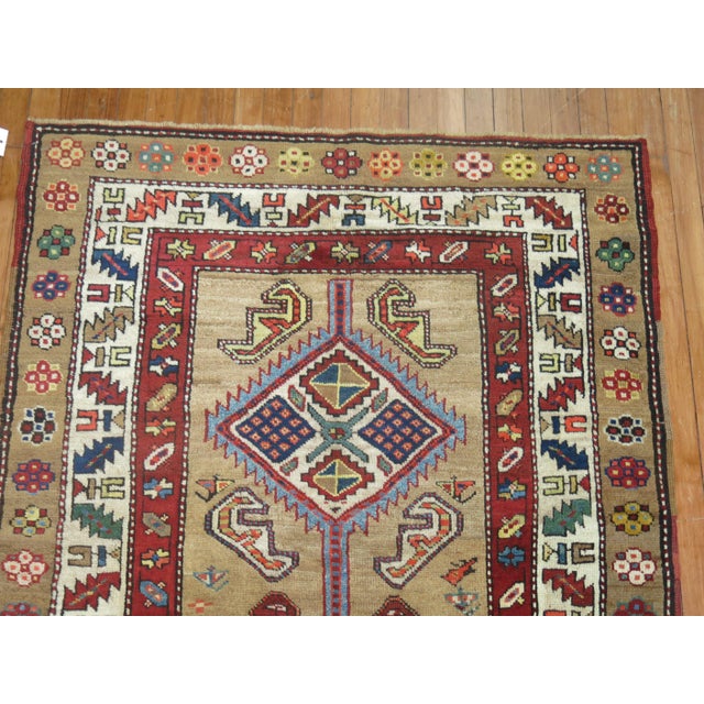 Early 20th Century Early 20th Century Camel Persian Serab Wide Runner - 3'11" x 9'10" For Sale - Image 5 of 5