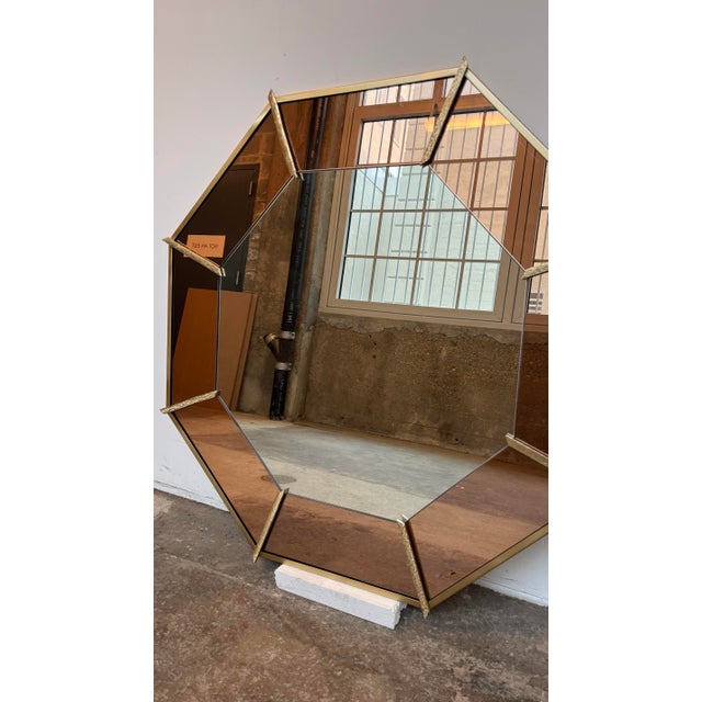Peach Hexagonal Mirror For Sale - Image 4 of 4