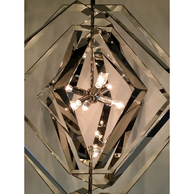 2010s Contemporary Chrome Finished Geometric Pendant Light For Sale - Image 5 of 6