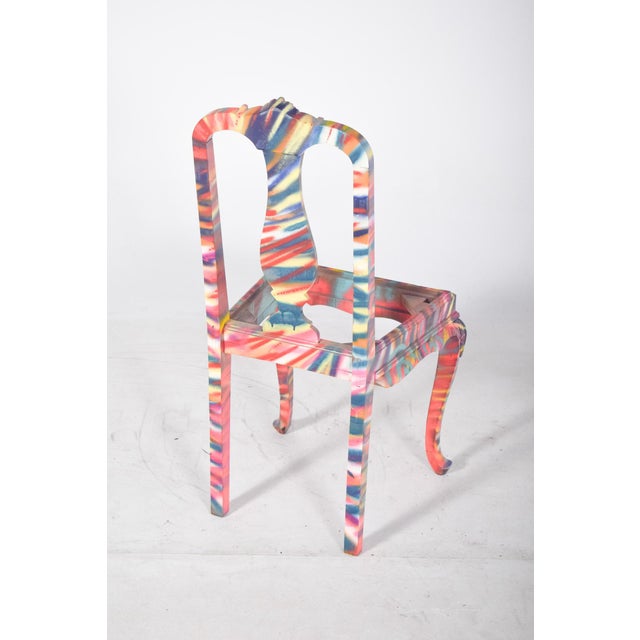 1950s Portuguese Painted Chair by Francisco Camilo, 1950s For Sale - Image 5 of 8